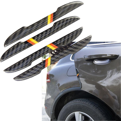 Xotic Tech 4 x Germany Flag M-color Carbon Fiber Side Door Edge Guard Strips Protector Stickers
