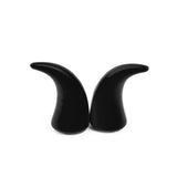 2Pcs PU Foam Small Black Devil Bull Horn AC Air Outlet Stickers Decor For Car