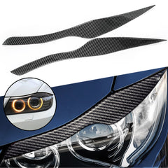 Carbon Fiber Headlight Eyebrow Eyelid Overlay Trim Decal Cover for BMW E90 E91 318i 320i 325i 2006-2012