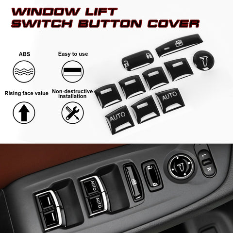 10x Glossy Black Window Switch Cover Sticker Decal For Honda Accord 2018-2022