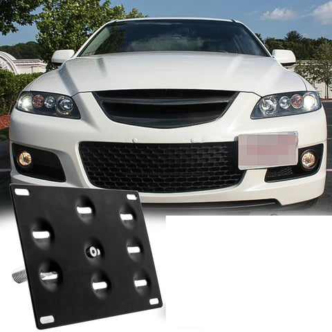 1 Set Black / Gold / Red Sporty Racing Front Tow Hook License Plate Bumper Mounting Bracket Fit for Mazdaspeed 6 2006-2007