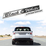 Black & White Limited Edition Letter Emblem Tailgate Side Fender Sticker for Land Rover