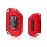 Red Soft TPU Remote Control Smart Key Fob Cover Case For Jeep Wrangler 2018-2021