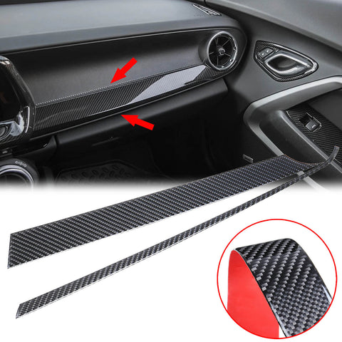 Carbon Fiber Dashboard Console Panel Strip Cover Molding Trim Overlay for Chevrolet Camaro 2016-2024