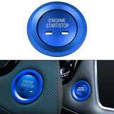 Blue/ Gold/ Red/ Silver Keyless Engine Start Stop Button Cap with Surrounding Trim Ring for Chevy VW Cadillac GMC