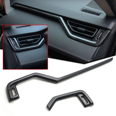 for Toyota RAV4 2019-2024 Center Console Dashboard AC Outlet Cover Trim, ABS Carbon Fiber Central Dashboard Air Vent Frame Moulding