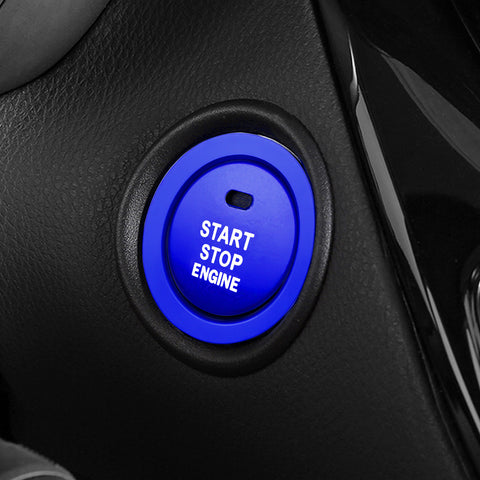 Aluminum Alloy Engine Start/Stop Push Button,Power Ignition Start Stop Button Decoration Trim & Ring Stickers Compatible with Toyota Camry 2018 2019 2020 2021 2022(Blue) -2pcs