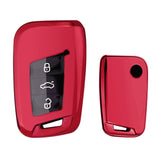 Red TPU Full Protect Remote Smart Key Fob Cover For Volkswagen B8 Atlas Jetta CC