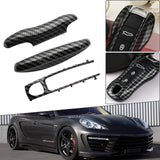 Carbon Fiber Style Keyless Entry Key Holder Case For Porsche Panamera Cayenne Carrera Taycan