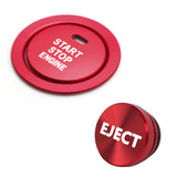 Red Aluminum Engine Start + Cigarette Lighter Eject Button Trim For Toyota Camry