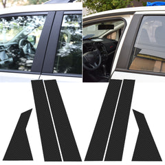 Carbon Fiber Style Car Pillar Post Cover Trim Door Window Pillar Post Molding Sticker for Honda Civic 2016-2020