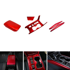 Sporty Red Gear Shift Side Armrest Box Panel Frame Cover For Honda Accord 18-22