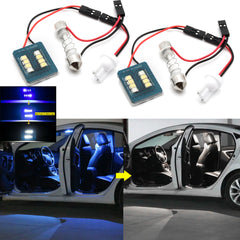 2pcs T10 168 W5W Super Bright 8-SMD LED Car Interior Map Reading Light Bulb Dome License Plate Cargo Lamp, Fading Blue to White
