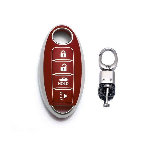 Brown Remote Key Fob Shell Cover Case Protector w/Keychain For Nissan Altima Maxima Sentra