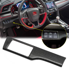 ABS Carbon Fiber Headlight Switch Button Panel Frame Cover Trim for Honda Civic 2016-2019