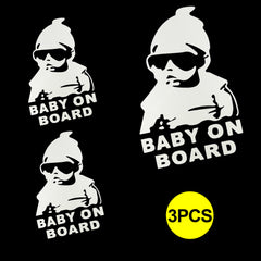 3X 5" Cute Cool Kids Baby On Board Car Window Vinyl Decals Stickers Logo Warning