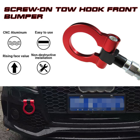 Set Anodized Alloy Red Track Racing Style Tow Hook For Audi A4/S4 B8 2008-2019