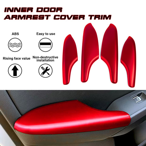 Racing Red Interior Door Armrest Panel Trim Cover For Honda Civic 11TH Gen 2022