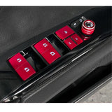 Sporty Red Aluminum Alloy Window Switch Cover Trim For Toyota Camry 2018-2022