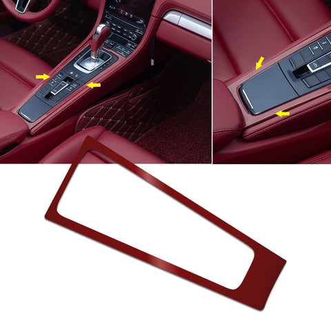 1pcs Red / White / Blue ABS Car Central Console Gear Shift Console Panel Decor Cover for Porsche 911 Boxster Cayman 2013-2019