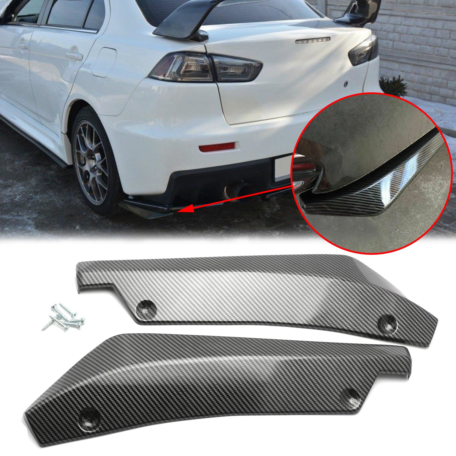 JDM Car Rear Bumper Lip Diffuser Splitter Canard Protector for Mitsubi ...