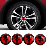 4 x 56.5mm Punisher Rock Skull Emblem Car Wheel Center Cap Decor Cover Sticker