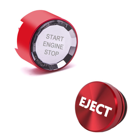 Red Engine Start + Cigarette Lighter Eject Button Trim For BMW 1 2 3 4 5 Series