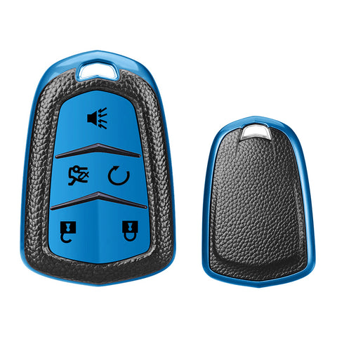 Blue Soft Anti-dust Remote Smart Key Fob Shell Case For Cadillac XT5 2016-2019