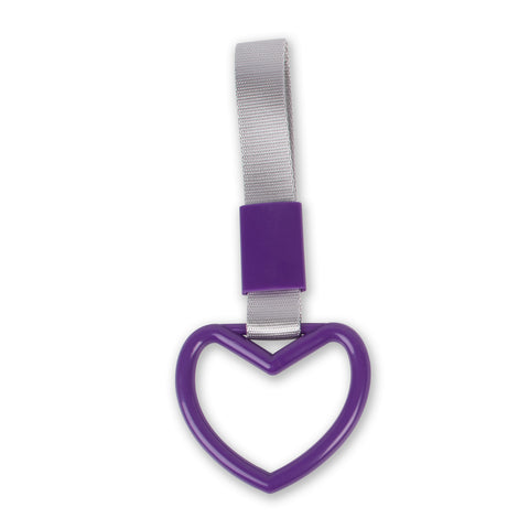 Purple Tsurikawa Handle Ring Heart Shaped Japanese Car Warning Loop Decoration