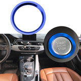 3D Metal Stainless Steel Keyless Engine Push Start Button Decor Trim Ring for Audi A4 A5 A7 Red/ Blue