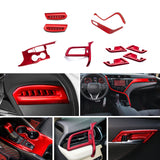 Red Gear Shift Air Vent Door Handle Bowl Console Stripe Trim For Camry 2018-2024