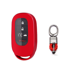 Red Soft TPU Full Protect Remote Smart Key Fob Cover w/Keychain For Honda Accord Civic 2022