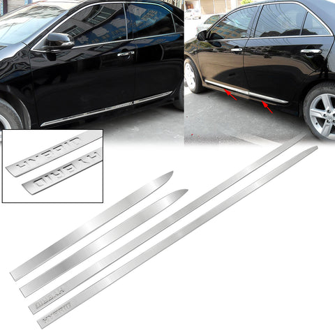 4x Chrome Stainless Steel Car Body Door Side Molding Trim Cover for Toyota Camry 2018 2019 2020