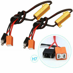 H7 LED Resistor Decoder for LED Headlight Bulb Conversion Kit, Anti Flicker Error Free Decoder Warning Canceller