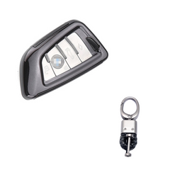 Black TPU Remote Smart Key Fob Shell Holder w/ Keychain For BMW 2 3 5 6 7 Series