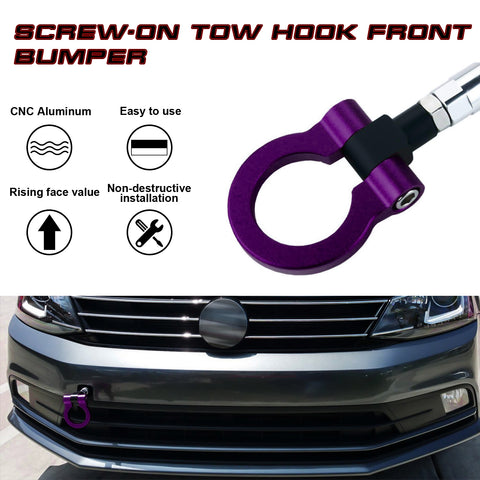 Purple CNC Aluminum Sporty Racing Style Tow Hook For Volkswagen VW Jetta 2015-18