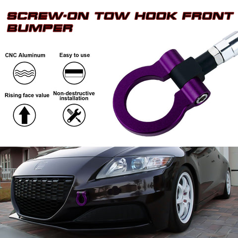 Front Bumper Purple JDM Track Racing Style Tow Hook For Honda Fit Insight CRZ