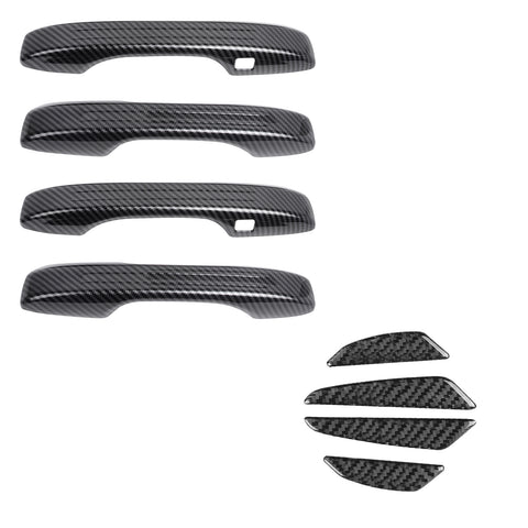 Carbon Fiber Style Door Handle+Door Edge Protect Trim For Honda Civic 11th 2022+