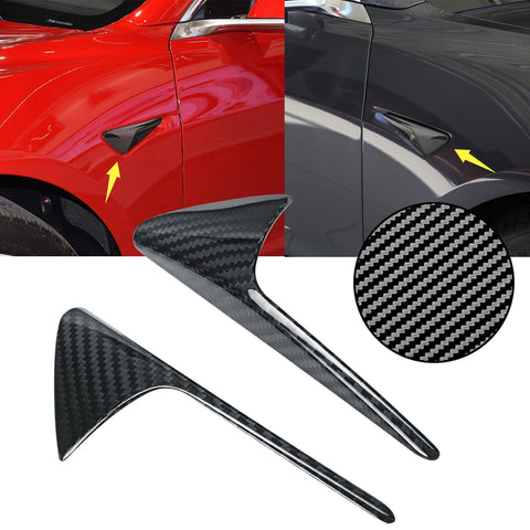 for Tesla Model 3 X S Autopilot Side Marker Turn Signal Cover Trim ABS Carbon Fiber, Turn Signal Indicator Side Marker Camera Cap Cover for Tesla Model 3 X S 2015-UP