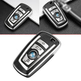 For BMW 1 2 3 4 5 6 7 Series Silver TPU Leather Full Protect Key Fob Case Cover