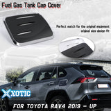 Auto Rear Stainless Steel Fuel Filler Gas Tank Cap Cover Trim For Toyota RAV4 2019-2024, Black & Chrome