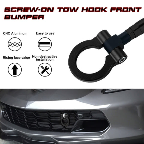 Black Track Racing Style Anodized Aluminum Tow Hook For Cadillac XLR 2006-2009