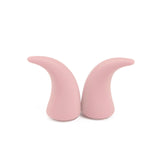 2Pcs PU Foam Small Pink Devil Bull Horn AC Air Outlet Stickers Decor For Car