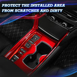Gear Shift Box Cigarette Lighter Panel Cover Trim Compatible with Honda Accord 10th Gen 2018-2021 Hybrid, Red