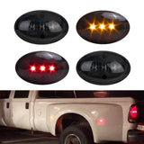Smoked LED Fender Side Marker Light Exact Fit, Compatible with 1999-2014 Ford F250 F350 F450 Super Duty, Front Amber/Rear Red, 4pcs (Replace part # 8C3Z15442B F81Z15442CA)