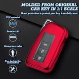 Xotic Tech Red TPU Key Fob Shell Full Cover Case w/ Keychain, Compatible with Lexus NX RX 250 GS IS RC 300 Smart Keyless Entry Key