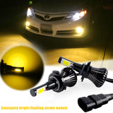 2pcs Golden Yellow LED Fog Light Bulbs w/ Flashing Strobe Function