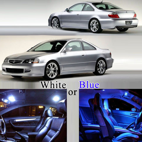 2001 - 2003 6 x LED Full Interior Lights Package Kit for Acura CL & Type-S White\ Blue