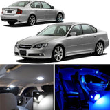 2003 - 2013 Subaru Legacy 6-Light LED Full Interior Lights Package Kit White\ Blue