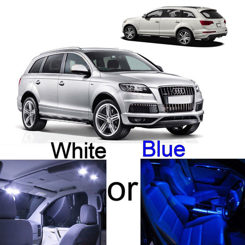For 2008 - 2012 Audi Q7 12x-Light SMD Full LED Interior Lights Package Kit White \ Blue